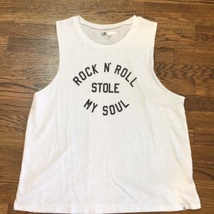 Volcom white graphic tank top